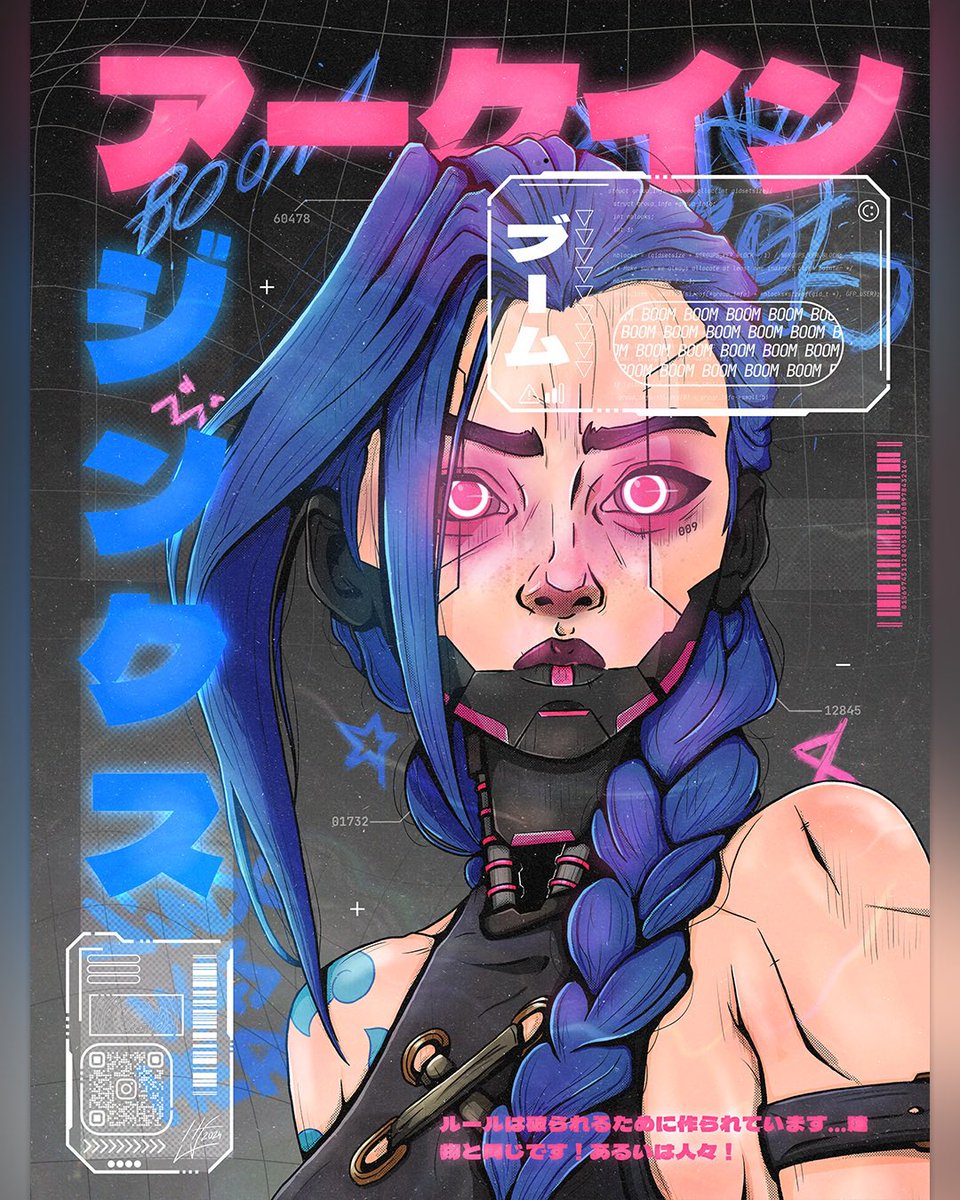 Gr333n_'s tweet photo. Cyber Jinx  #ArcaneSeason2 #Arcane https://t.co/uVaYYbBufF