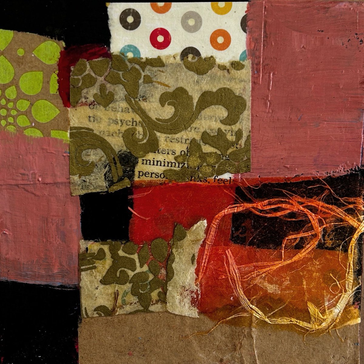 Small abstract mixed media collage piece, 6”x6” …. #abstractart #collageart #abstractcollage #CanadianArt