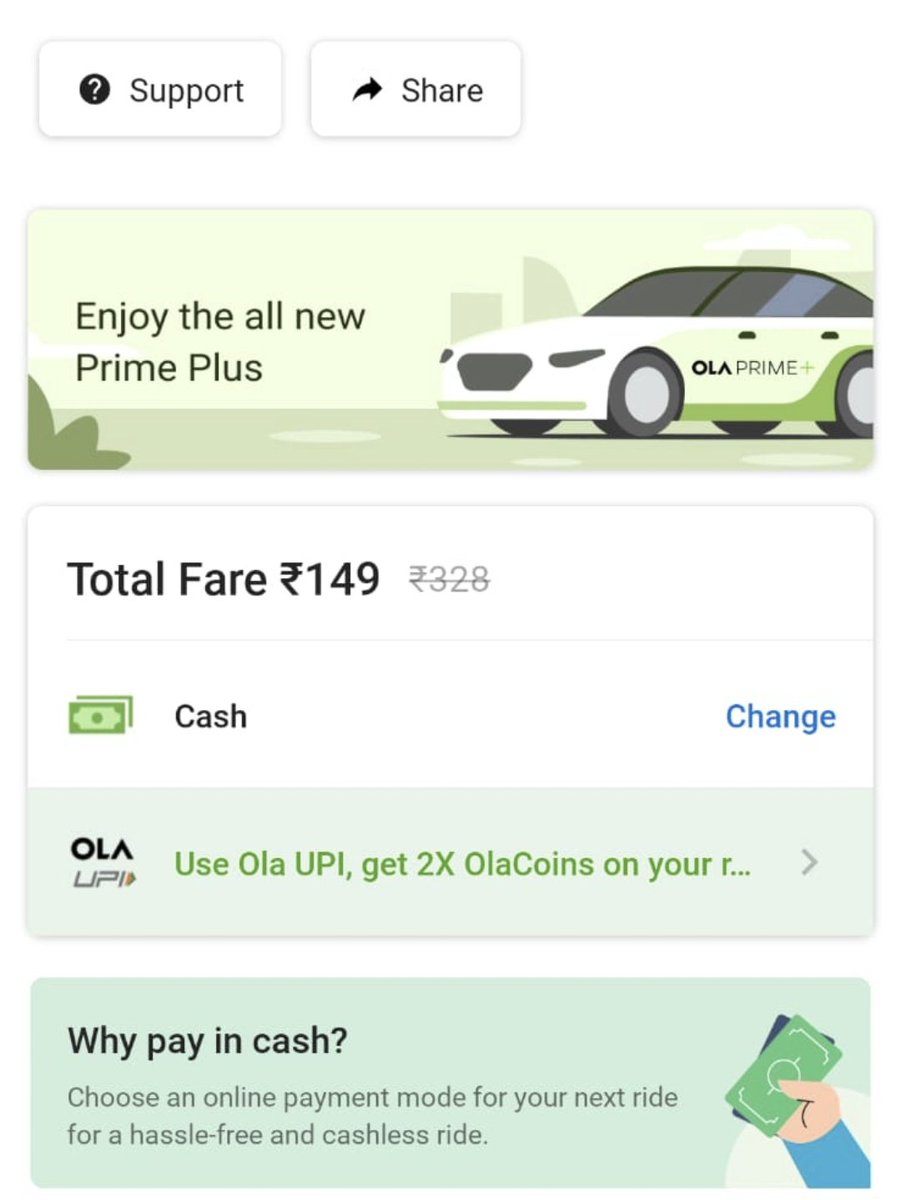 Arachnodev's tweet image. I booked my cab on @Olacabs as I got it for ₹149 at a discount. But then after the completion, I was asked to pay ₹320 and when I raised the issue I was unable to contact customer service but a voucher refund was directly offered to me. What scam is this? @ola_supports