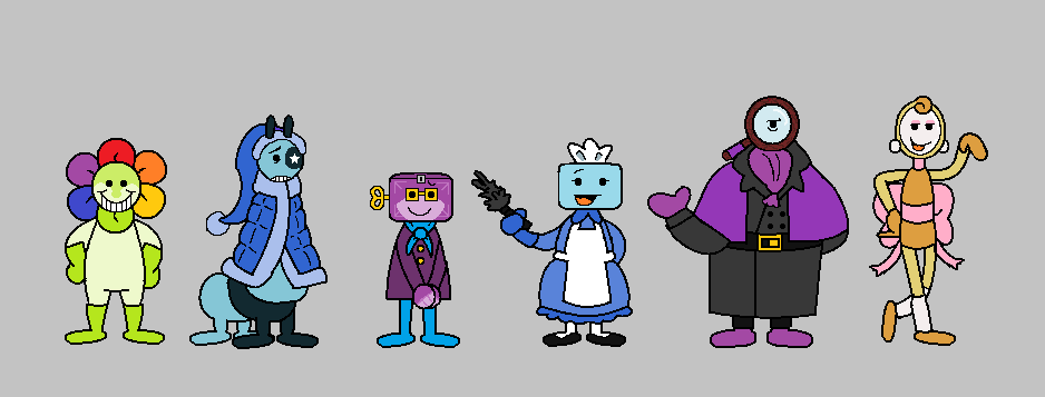 Tried my paw at redesigning those guys,,,,,, (click on the imgs,,,)

#dandysworld 
#dandysworldfanart