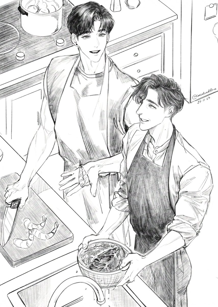 crocodeadline's tweet image. เชฟคุณภีมและลูกมือของเขา 🍳🥗🍴👨‍🍳

#วันนี้ก็ตกหลุมรักคุณภีมอีกแล้ว