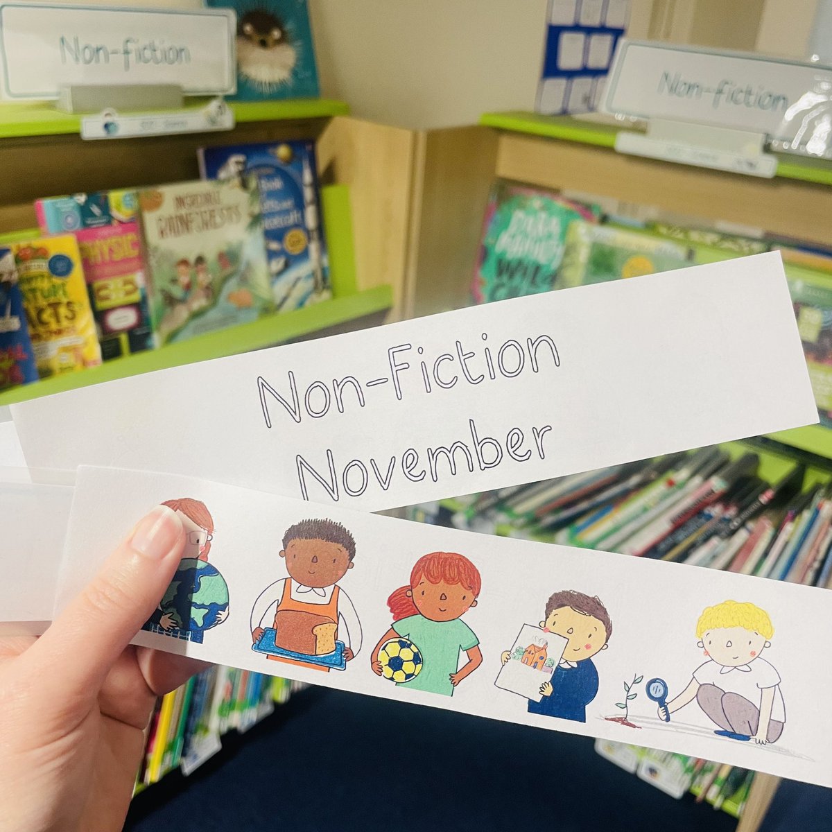 verityisreading's tweet image. ✨📘Non-fiction November fun!📘✨

Y3 introduced to Dewey
Y4 played a Dewey pairs game
Y5+6 wrote their favourite nonfiction facts
And we had new books and bookmarks for everyone to enjoy! 

#GreatSchoolLibraries #librarylessons #nonfictionnovember