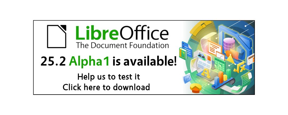 LibreOffice's tweet image. LibreOffice 25.2 Alpha 1 is now available for testing! It's a mid-development snapshot, leading up to the final release planned for February 2025: qa.blog.documentfoundation.org/2024/11/29/lib…