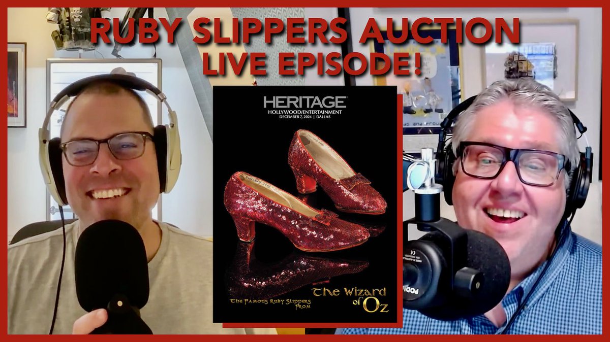 We’ll be LIVE tomorrow 12/1 at 12pm PT on YouTube discussing <a href="/HeritageAuction/">Heritage Auctions</a>’s upcoming entertainment auction featuring the Ruby Slippers! Join us! 

youtube.com/live/Q29h51tRL…