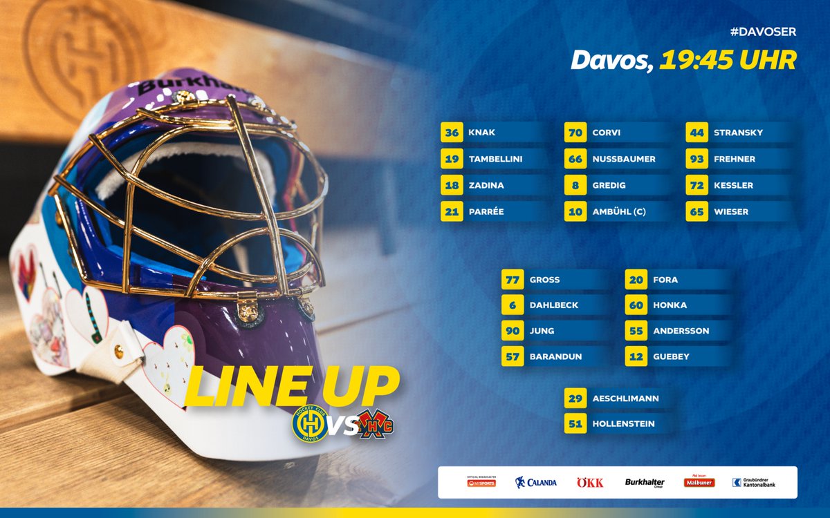 HCD_offiziell's tweet photo. 📋 Ünsches 𝗟𝗶𝗻𝗲 𝗨𝗽 heute gegen Biel!
Es fehlen: #15Ryfors und #42Nordström (verletzt); #96Egli (krank).
#Davoser | #HCD | #HCDEHCB https://t.co/OZyER4IRRU