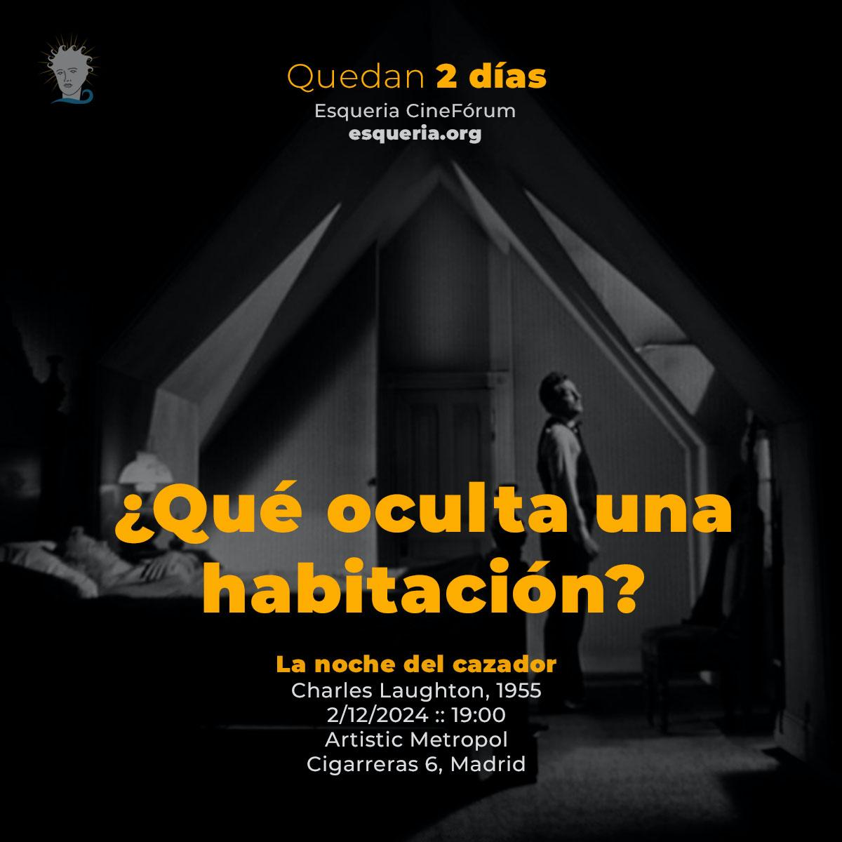 esqueriacine's tweet photo. Ya solo dos días!

¿Qué oculta una habitación?
La noche del cazador l Charles Laughton
2/12/2024 :: 19:00
Artistic Metropol l Cigarreras 6, Madrid

Link en la biografía https://t.co/qYuBStLeKh