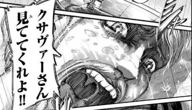 한지 지켜봐줘  ↔  쿠사바씨 지켜봐줘요
지크에게 쿠사바가 아버지와 같은 존재였다면 당연히 리바이에게 한지는 어머니 같은 존재겠구나 확하고 오는... 좋은 대사 연출