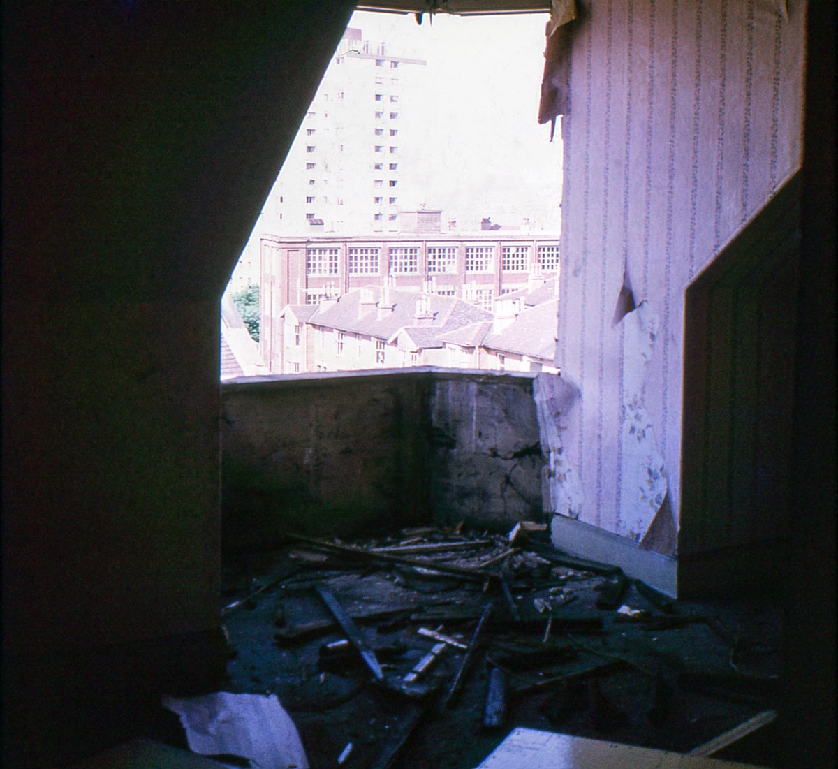 InverclydeHN's tweet photo. Pic of the day number 1708, Holmscroft St attic, Greenock, June 1971. Sandy Kennedy Collection ©McLean Museum https://t.co/UEuFy3YXxH