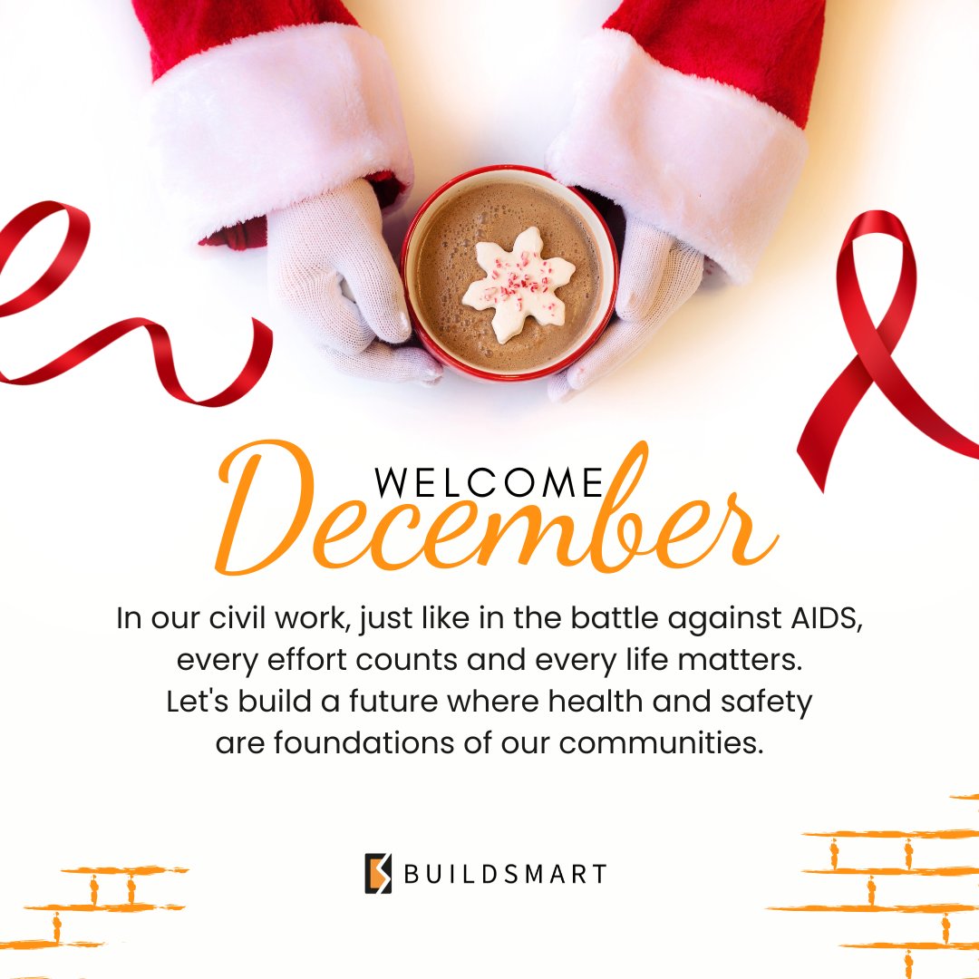 BUILDSMART237's tweet photo. Happy New Month to all our incredible followers! December is here, and it's not just the beginning of the festive season, but also a time to reflect and take action.

#BuildSmart #HappyNewMonth #WorldAIDSDay #CivilWork #EndOfYear #HealthAndSafety #TogetherWeCan #December #AIDS https://t.co/i3JK3SyYIa
