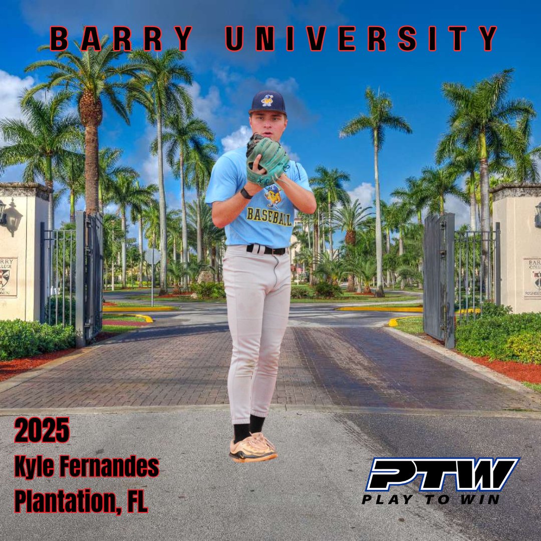 Play to Win (PTW) (@ptwsports) on Twitter photo Kyle Fernandes (2025 - FL) is now a Buccaneer. He has decided on Barry University.
<a href="/kylefernandes25/">Kyle Fernandes 2025</a>
<a href="/BarryUBaseball/">Barry University Baseball</a>
#itscooltobesmart Kyle Fernandes (2025 - FL) is now a Buccaneer. He has decided on Barry University.
<a href="/kylefernandes25/">Kyle Fernandes 2025</a>
<a href="/BarryUBaseball/">Barry University Baseball</a>
#itscooltobesmart