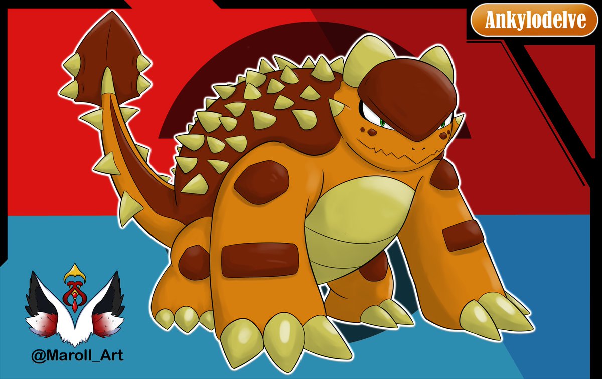 My very first fakemon, Akylodelve. A fossil fakemon that I had a lot of fun making with a friend.

#Fakemon #Art