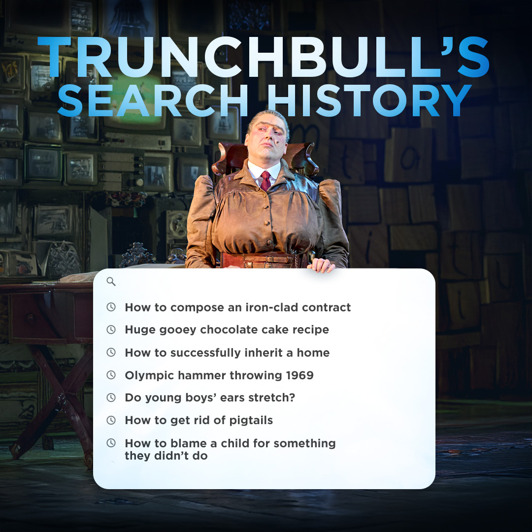 We asked you to fill in Trunchbull's search history... and you did not hold back, Maggots! 🤣 👀 

#MatildaTheMuscial