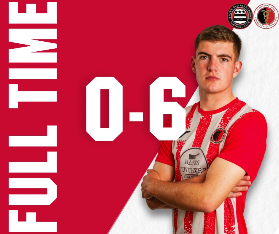 FCAtherstone's tweet photo. FULL TIME! 

Stone Old Alleynians 0-6 Atherstone Town 

What a performance! A huge away win and a perfect performance from the lads. 

#UTA #OWTT https://t.co/TriWe0nLou