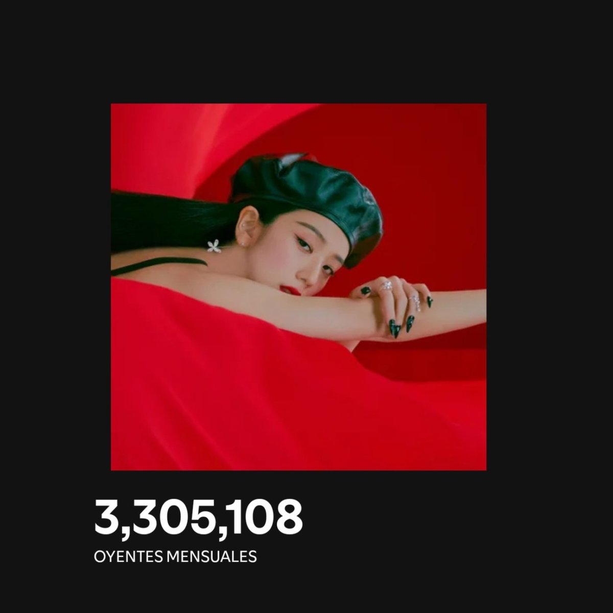 BLKPNKStream's tweet photo. #JISOO — Oyentes Mensuales en Spotify (29 de Nov)

■ 3,305,108 (-5,311)

 - Peak (Pico): 16,659,396 (#360) https://t.co/kMOvM8TRvc