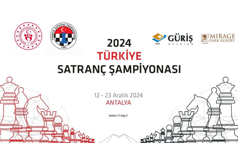 TurkishChess's tweet image. Türkiye Şampiyonası GÜRİŞ Holding’in destekleriyle 12-23 Aralık 2024 tarihleri arasında Antalya Mirage Park Resort Otel’de gerçekleştirilecek.

Yeni formatta hayata geçirilecek turnuvada ustalar şampiyonluk için hamle yapacak. Şampiyonada toplamda 1 Milyon 250 bin TL nakdi ödül…