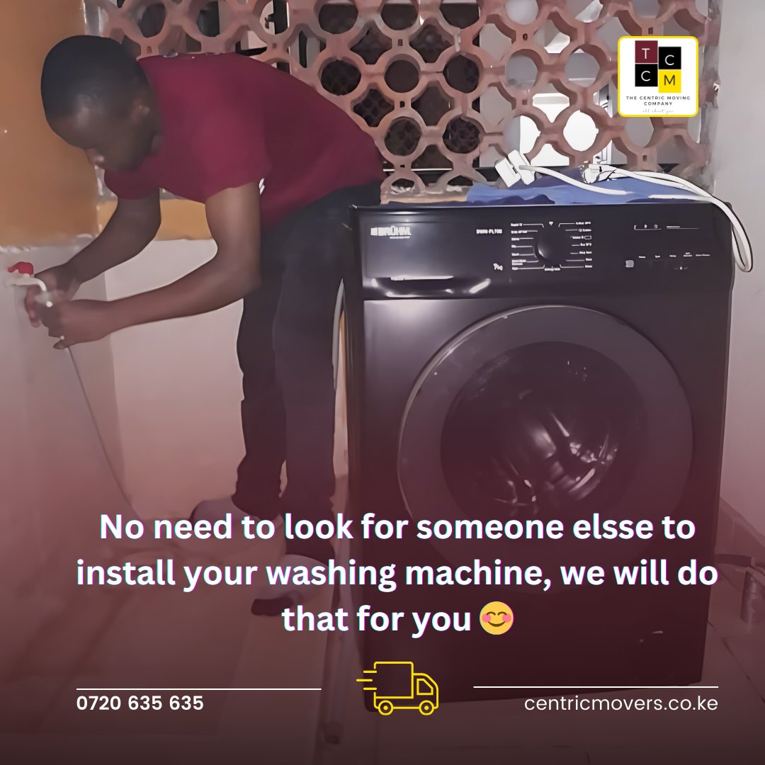 centricmoving's tweet photo. When you move with us, we make sure that we not only move your things, but we also setup your washing machines. 
This is part of your moving experience with Centric Movers 
#CentricMovers #ValueAddService #WashingMachineInstallation #MovingMadeEasy #MoversinNaiobi https://t.co/B1rUDzDsgy