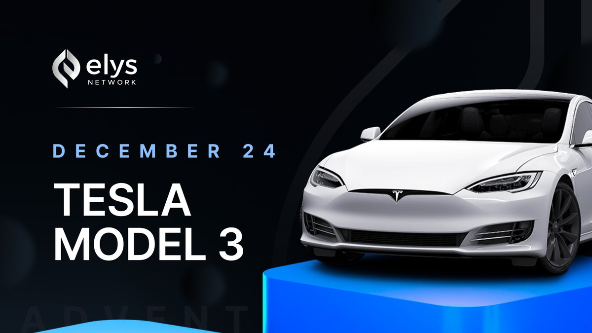 We are thrilled to unveil our Advent calendar.

From December 1 to December 24:
▪️Every day, someone will win a prize by interacting on X.
▪️On the 24th, someone will win a Tesla Model 3.

Yes, you read that right—a Tesla Model 3!

For more info, visit 👇
mirror.xyz/elys-network.e…