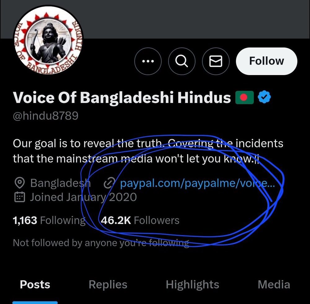 This account sitting from any slum area of India is continuously creating communal tension between two communities in Bangladesh.

Why don’t Bangladesh government withheld this account immediately in their country??