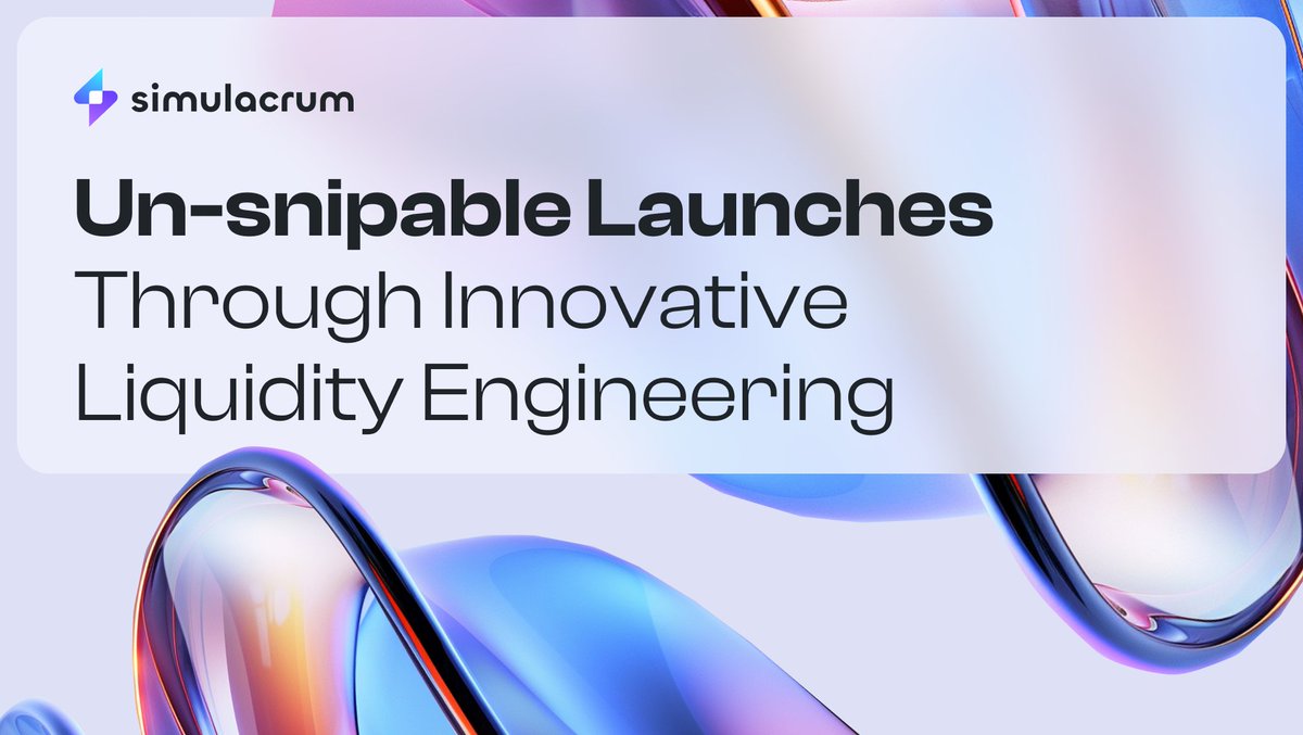 : Un-snipable Token Launches on <a href="/SimulacrumAI/">Simulacrum AI</a> :

📉 Most launches sacrifice ~80% of supply to reach $1M market cap, allowing snipers to extract value that should go to genuine participants

We're changing that with innovative liquidity engineering for all launches via