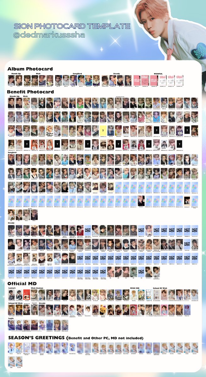 NCT WISH💫 🔹Sion, Riku ALL Photocard Template 엔시티위시 Hands Up