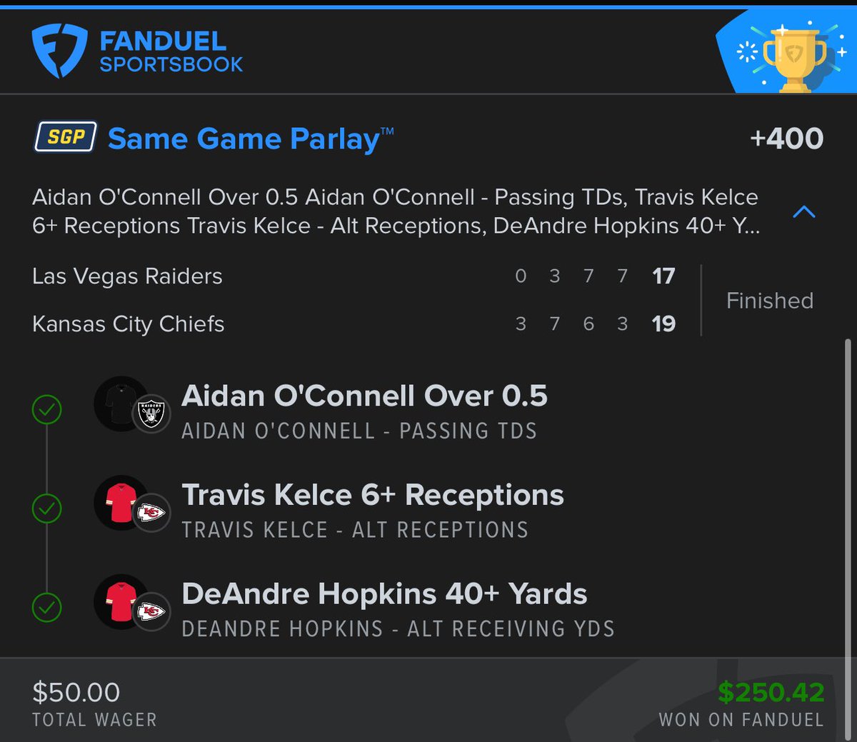 TDpropFather's tweet photo. Nice little win yesterday #propbets #parlay https://t.co/CLQN1Ns5fY