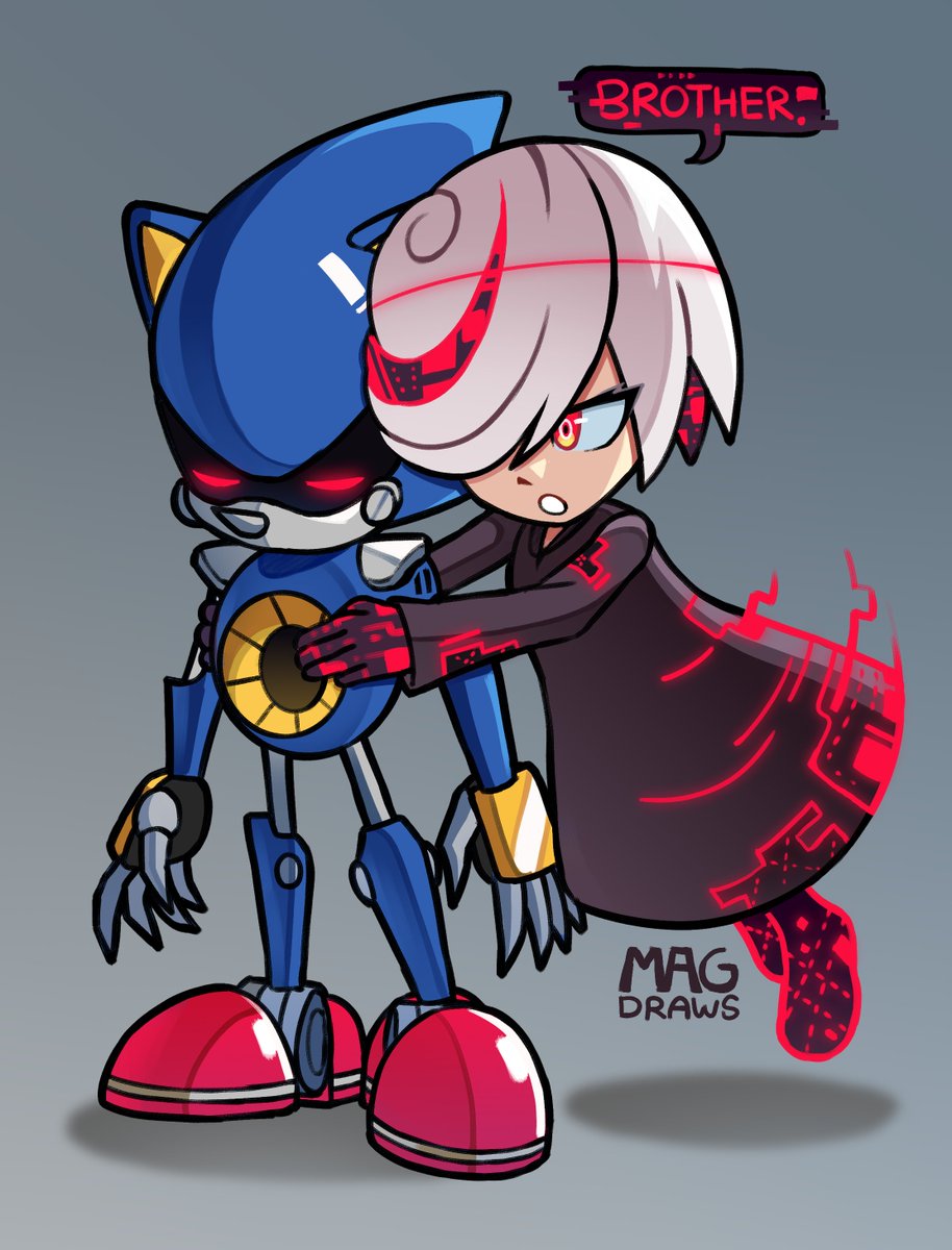 magdraws's tweet photo. Metal Sonic and Sage commission! https://t.co/9qtW3gPCZ3