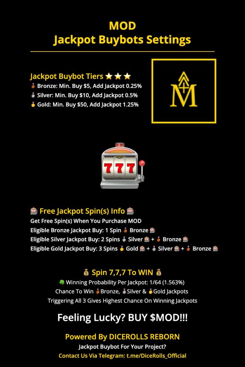 SmartDeFi_DICE's tweet image. 🎉 Congratulations to our FIRST Wave $MOD Jackpot Winners! 🎉

🥈 Silver:
1,628,815.82 $MOD

🥇 1st Gold:
8,327,618.36 $MOD

🥇 2nd Gold:
3,543,943.29 $MOD

All winnings have been successfully transferred
✅ View TX&apos;s on the blockchain

Jackpots Dashboard: buybot.dicerolls.fun
