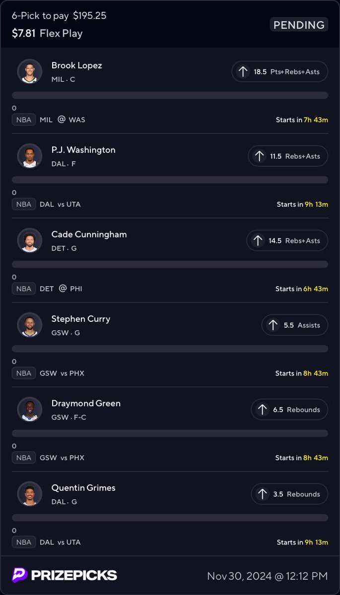 Copy my PrizePicks lineup using this link: 
prizepicks.onelink.me/gCQS/shareEntr… use your bonus money from using my link ⬇️ and hit $2500