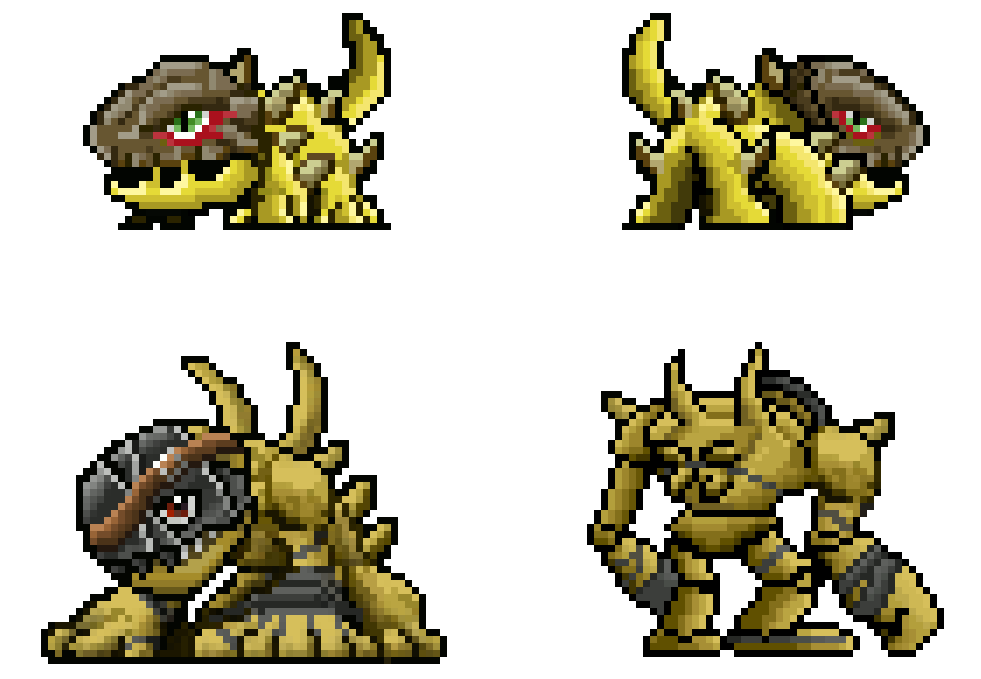 otro_jorch's tweet photo. Sunarizamon & Golemon
#Sunarizamon #Golemon #VITALBRACELET #pixelart #DigimonStoryOlymposXII #fanart #デジモン #fangame #Digimon
Golemon back sprite has been made from scratch since is front VB sprite is difficult to modify https://t.co/zgDCy8Rh5H