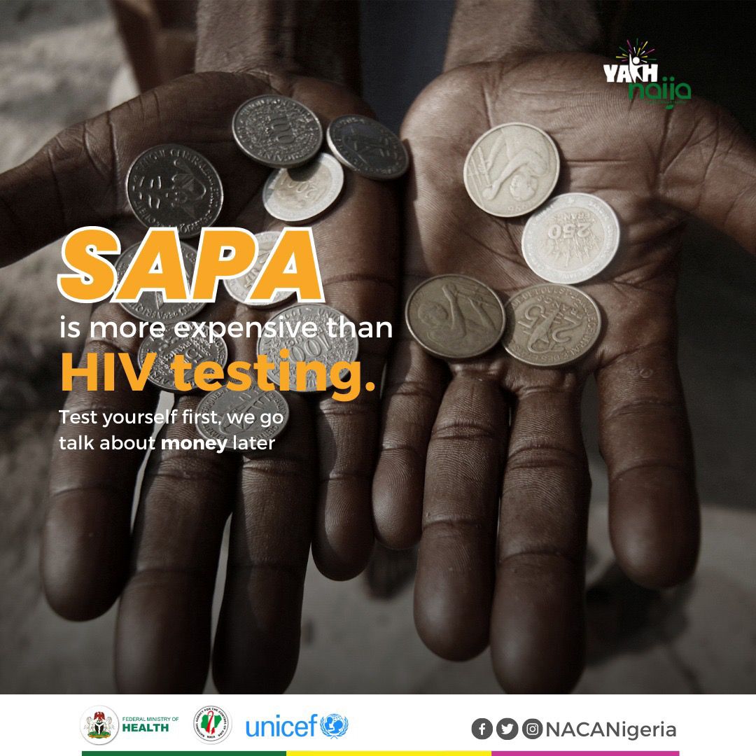 Tonna47's tweet photo. Join us and win Sapa! We have N10,000 gift for 50 persons tomorrow. More importantly, come and let's discuss how HIV testing is one of the many major ways to enjoy good health. Join us on X by 6pm tomorrow, 1st Dec 2024.The deadline for your winning entry is 12 midnight tomorrow. https://t.co/gOzZYtOcg7