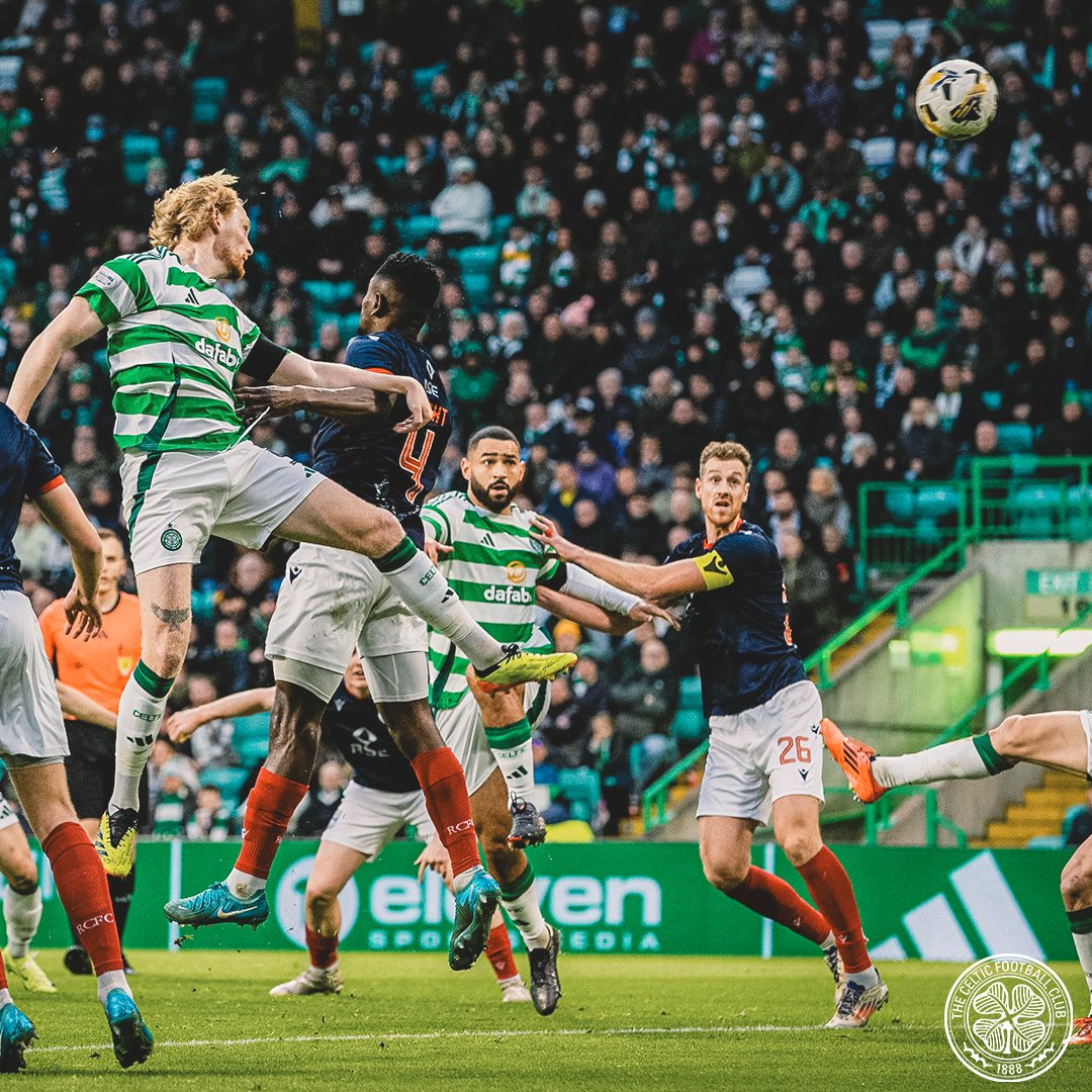 CelticFC's tweet photo. A bullet header from Scales kicked off the scoring! ☝

#CELROS | #CelticFC🍀 https://t.co/j7HZW7EAZD