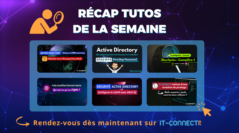 ITConnect_fr's tweet photo. 📢 𝗥𝗲́𝗰𝗮𝗽 𝗱𝗲 𝗹𝗮 𝘀𝗲𝗺𝗮𝗶𝗻𝗲
📝 Si vous avez loupé une info, voici le lien pour retrouver nos 𝗰𝗼𝘂𝗿𝘀 et 𝘁𝘂𝘁𝗼𝗿𝗶𝗲𝗹𝘀 :
https://t.co/6xECBhmktq
🔎 Active Directory / LLMNR Poisoning / Cybersécurité / FQDN
#info #récap #tuto #itconnect #elearning https://t.co/jPv1VLtg3E