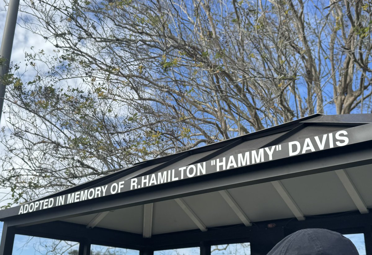 LCG celebrates another Adopt-A-Stop Ribbon Cutting at Kattie Drive, near C O Circle intersection.
 
The bus shelter is in memory of R. Hamilton “Hammy” Davis.  Liz Webb Hebert, City Councilwoman initiated the program in 2018 and continues to encourage public-private partnerships.