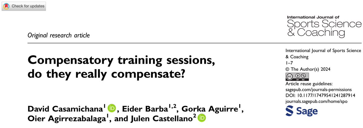🆕 #linhadepasse | Artigo do mês #59 (nov-24)

⚽ Treinos compensatórios (MD+1): que impacto em jogadores menos utilizados? Um artigo que explora cargas físicas em relação aos jogos oficiais.

Possíveis estratégias para otimizar cargas e prevenir lesões 👇
tinyurl.com/25jvftdp