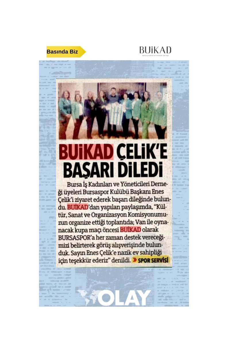 Bünyelerinde haberimize yer veren Olay Gazetesi'ne destekleri için teşekkür ederiz.