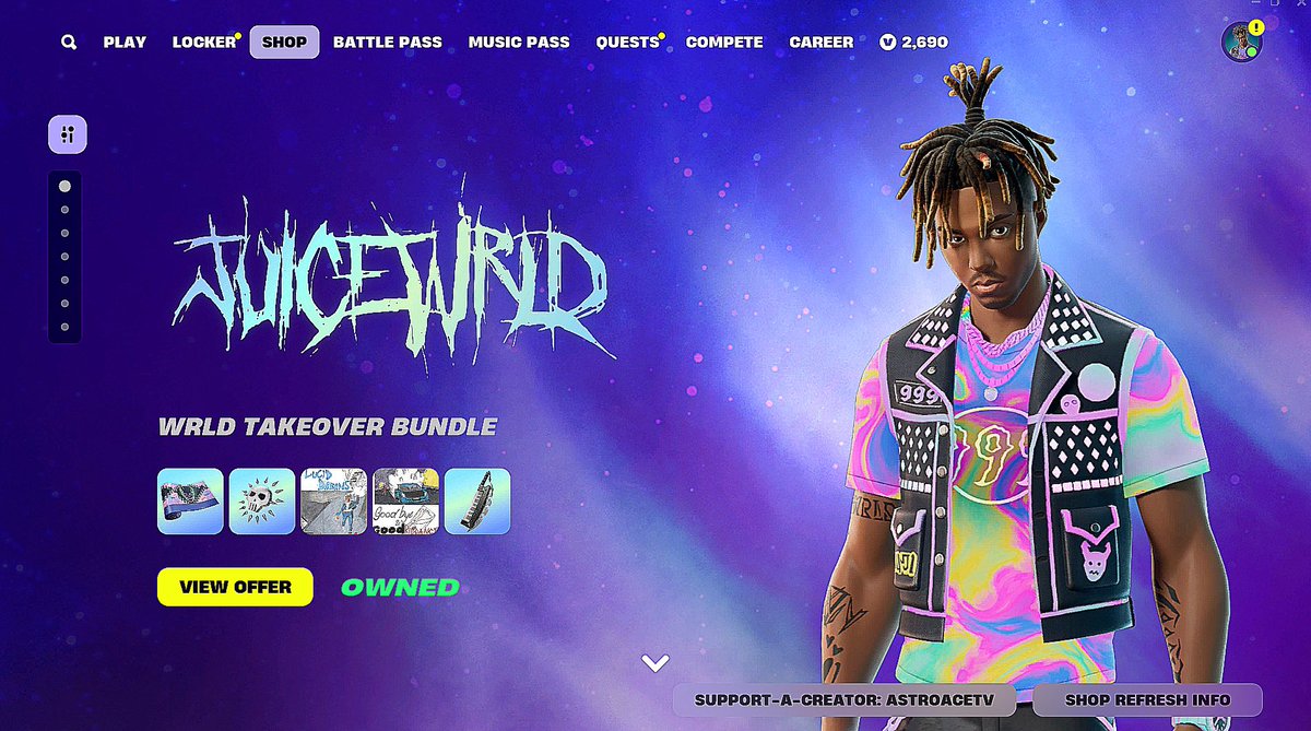AstroAceTv's tweet photo. 🚨 JUICE WRLD BUNDLE GIVEAWAY🚨
Today I’ll be live for 10hrs (12:00pm - 10:00pm MT)

these steps:
✅Follow me @AstroAceTv 
❤️ Like 
🔄Retweet 

Extra entry:
Follow: https://t.co/RiTrLr4faR (+3)
Comment Below a screenshot of having my code in the item shop “ASTROACETV” (+1)

Ends Dec 1st! 
#giveaway #vbucks #Fortnite #JuiceWRLD