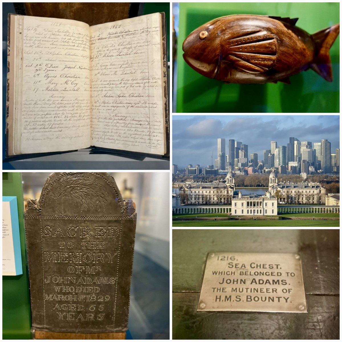 ⚓️Amazing artefacts on display at the National Maritime Museum from #PitcairnIsland 🇵🇳🇬🇧,  including register of births, marriages &amp; deaths (1790-1854) with some familiar names