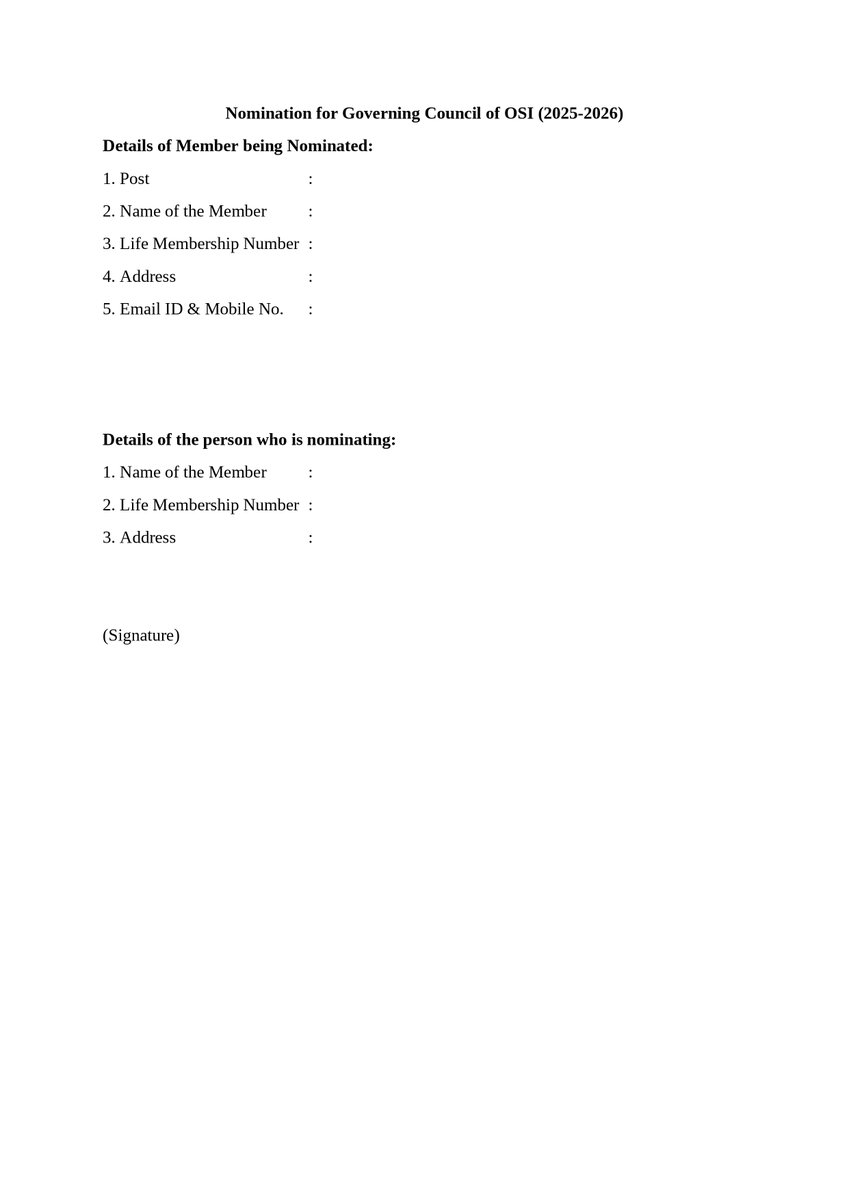 Election Notification for GC of OSI 2025-2026. The members may check and confirm email/mobile numbers at oceansociety.in. Email for corrections to osi.secretary@gmail.com/ osigcelection@gmail.com. Please check here/visit our website for notification/nomination details.