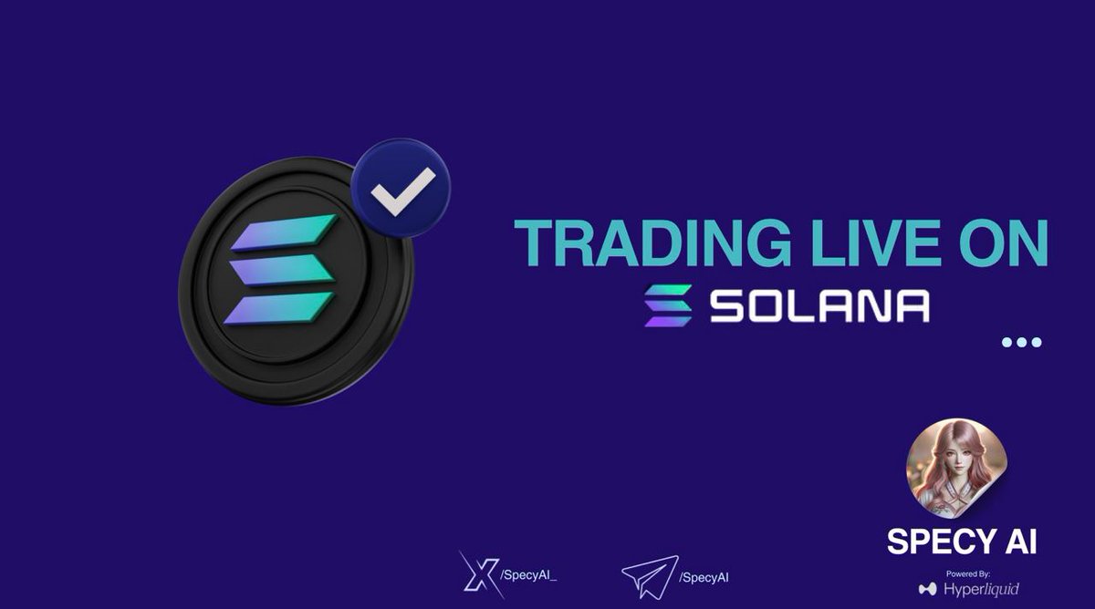SpecyAI_'s tweet photo. $SPECY is now live on Solana (Raydium dex)

CA: HZW4ryLA1wn71dzHpTXmzR2akiMmijMustopCHkJkMDK

Dexscreener:
https://t.co/uNx8E1tnmX https://t.co/booIyc8tOe