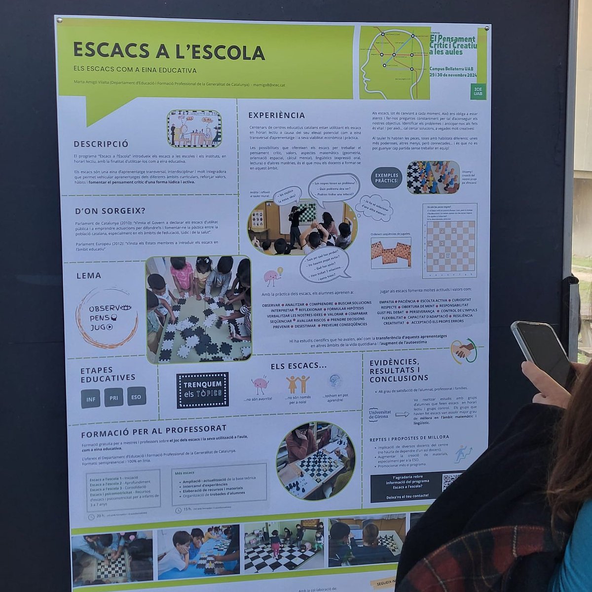 Escacs a l'escola (@escacsescola) on Twitter photo S'ha celebrat amb èxit el Simposi de Pensament Crític i Creatiu a les Aules. Enhorabona <a href="/ICEUAB/">ICE de la UAB</a> per fer possible aquesta iniciativa tan interessant i engrescadora. Us deixem algunes fotos de la jornada inaugural i del pòster que hi hem presentat!
<a href="/SimPro_ICEUAB/">Simposi Pensament Crític i Creatiu a les Aules</a> <a href="/educaciocat/">Educació</a> S'ha celebrat amb èxit el Simposi de Pensament Crític i Creatiu a les Aules. Enhorabona <a href="/ICEUAB/">ICE de la UAB</a> per fer possible aquesta iniciativa tan interessant i engrescadora. Us deixem algunes fotos de la jornada inaugural i del pòster que hi hem presentat!
<a href="/SimPro_ICEUAB/">Simposi Pensament Crític i Creatiu a les Aules</a> <a href="/educaciocat/">Educació</a>