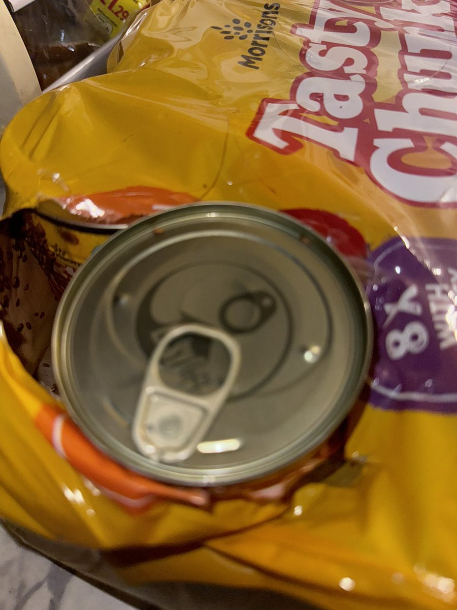 AndyCraig2210's tweet photo. @Morrisons Tried to get my dog his food this evening from your Widnes store and welcomed to this. 

Packaging full of maggots and tins all contaminated. 

Disgusting 

#morrisons https://t.co/pG9xtOOHkI