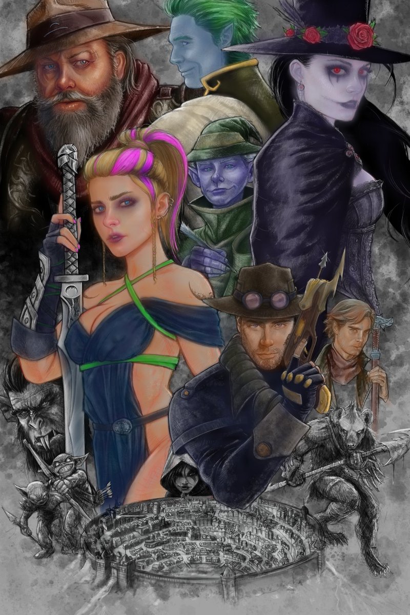 Color tinting begins! I'm loving how
#clipstudiopaint handles the airbrush tool, it makes it really feel more like the real thing.

#dnd
#dnd5e
#art
#artpost
#wip
#illustration
#drawing
#digitalart
#dungeonsanddragons
#characterart