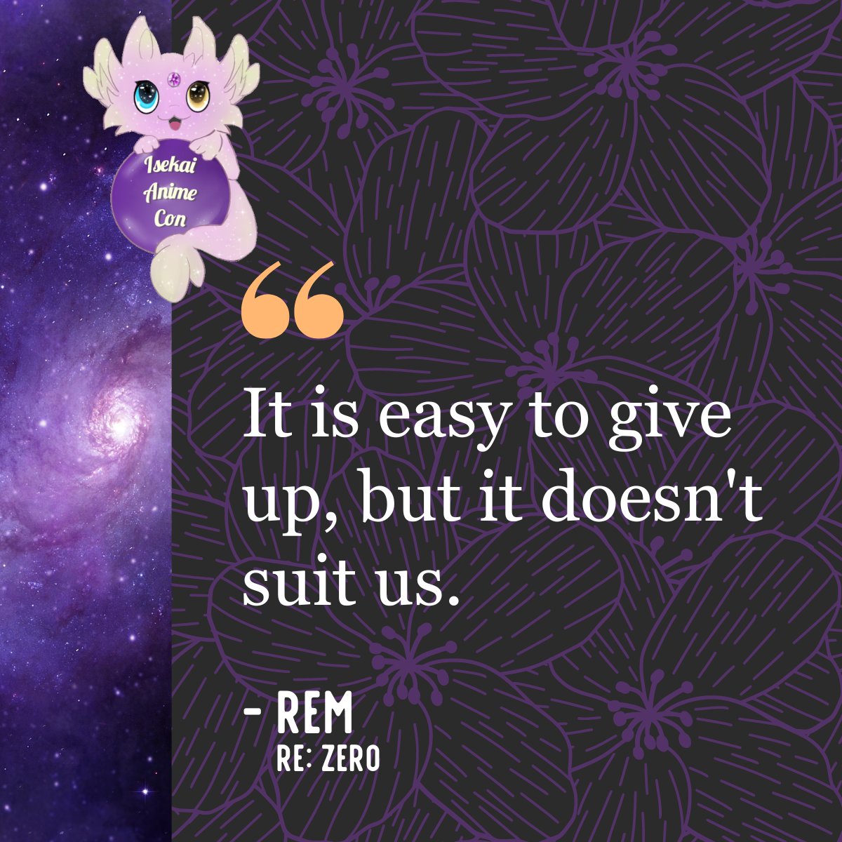 IsekaiAnimeCon's tweet photo. Sometimes the hardest part is simply refusing to give up.

Alt text: Quote by Rem from Re: Zero, "It's easy to give up, but it doesn't suit us."

#Determination #Strength #Anime #Isekai #CharacterQuotes #Motivation #Inspiration https://t.co/Eq2rc9i9CD