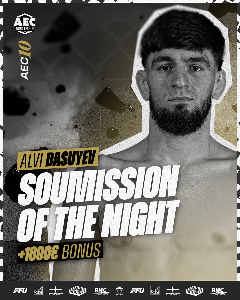 aec_mma's tweet photo. 💰• SOUMISSION OF THE NIGHT #AEC10
+1000€ de bonus pour Alvi DASUYEV ! https://t.co/G8G3cI2Q8V
