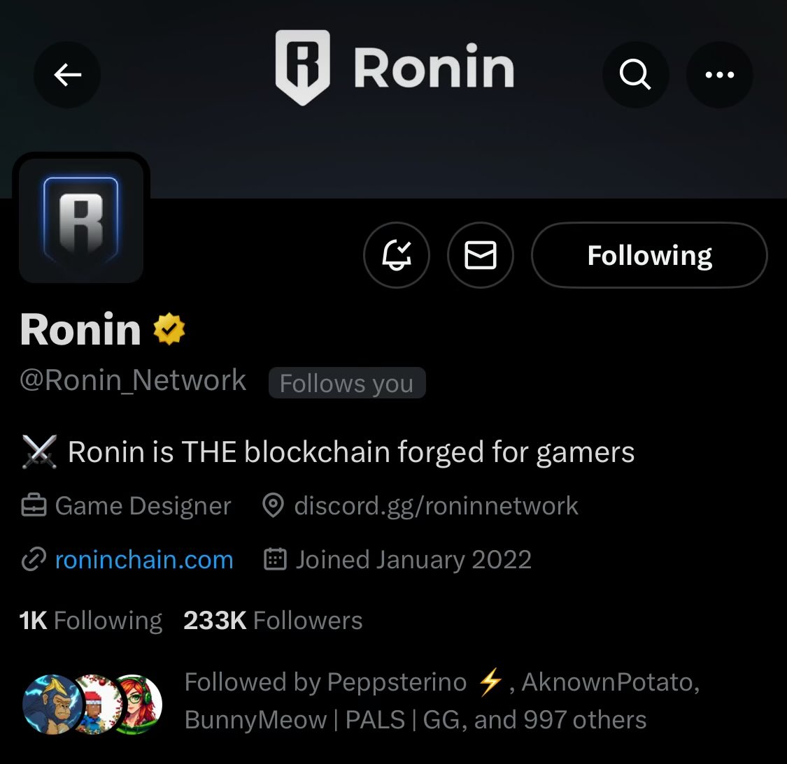 I'm lookin to follow more $RON hodlers. If you HODL $RON and I'm not following you yet, drop 🦍 in the comment, so we can all connect and follow each other. Following and supporting your frens is literally FREE. No <a href="/Ronin_Network/">Ronin</a> hodler should have less than 1k frens 🦍💜