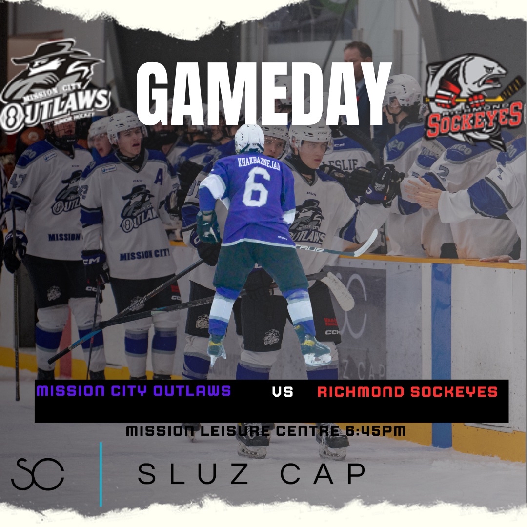 The Outlaws host the Sockeyes tonight at the Mission Leisure Center, as always thanks to title sponsor @SluzCap all children 12 &amp; Under get in free with a paying adult. Don’t forget your unwrapped gifts for @missioncommunityservices puck drop is 6:45pm!