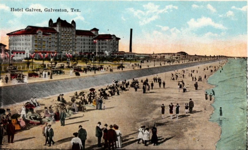 Hotel Galvez in Galveston, Texas sometime around 1920.