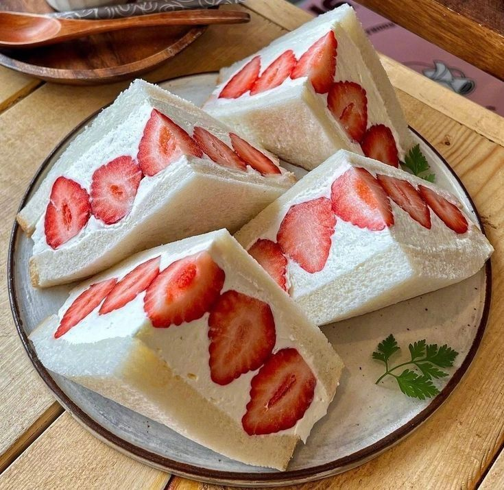 Strawberry and cream sandwiches