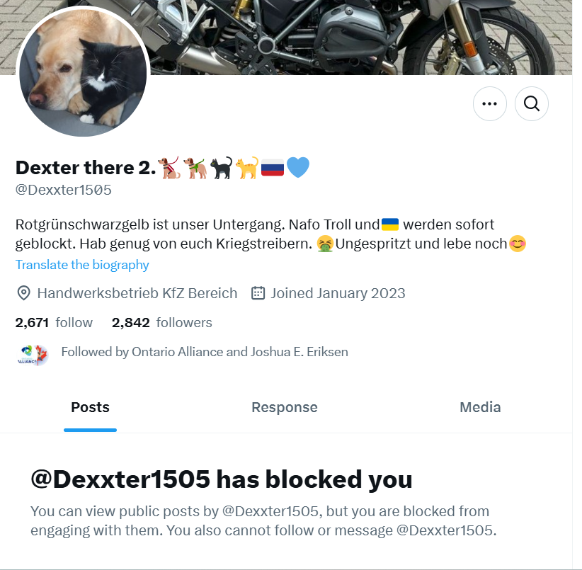 lamatzzi's tweet photo. Got blocked by yet another cowardly 🇷🇺#NaziTroll. YOU block, I'M THE WINNER!👑💃
🇺🇦🇺🇦SLAVA UKRAINI!🇺🇦🫡 https://t.co/OMlrSAIFDo