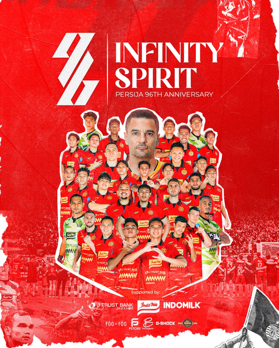 Dirgahayu Persija yang ke 96 tahun, 96 berdiri, 96 tahun berlari. Hadir dan berkarya demi perkembangan dan kemajuan sepak bola Jakarta dan Indonesia. Dirgahayu klub kebanggaan tercinta. Jaya raya selalu, Persija! ❤️